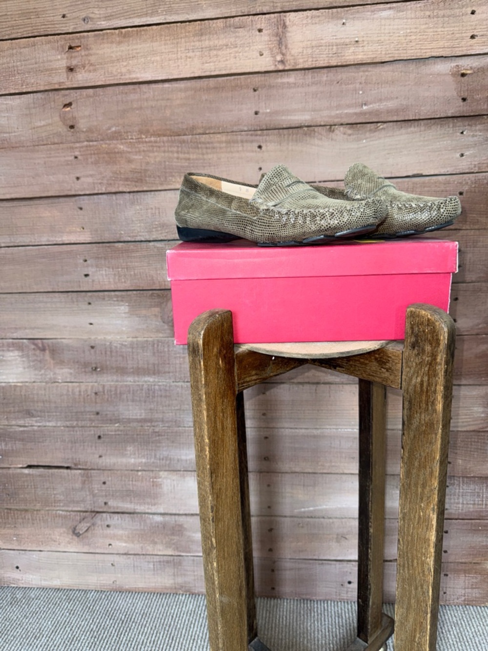 Vaneli Olive Green Woven Slip-On Loafers